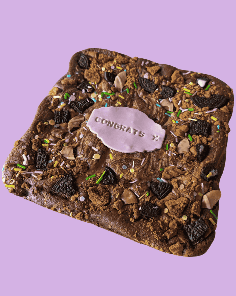 Personalised-Brownie-Slab with Congrats edible message